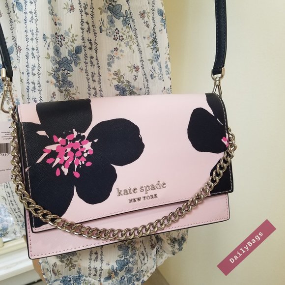 KATE SPADE CONVERTIBLE GRAND FLORA CROSSBODY PINK - Picture 12 of 13